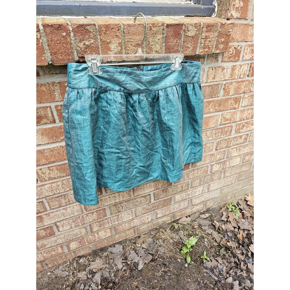 Y2k Metallic Shimmer Mini Skirt High Shine Shimmery A-Line Flare Party Skirt XL